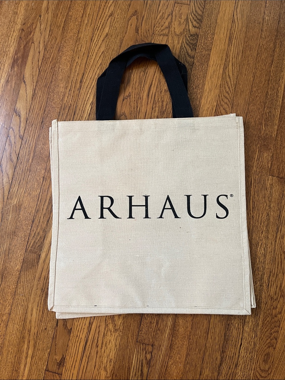 ARHAUS Natural Canvas Tote with Black Handles